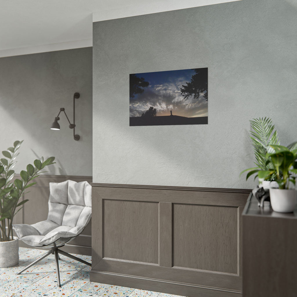 Sunset Silhouette Poster — Dramatic Cloudscape Wall Art