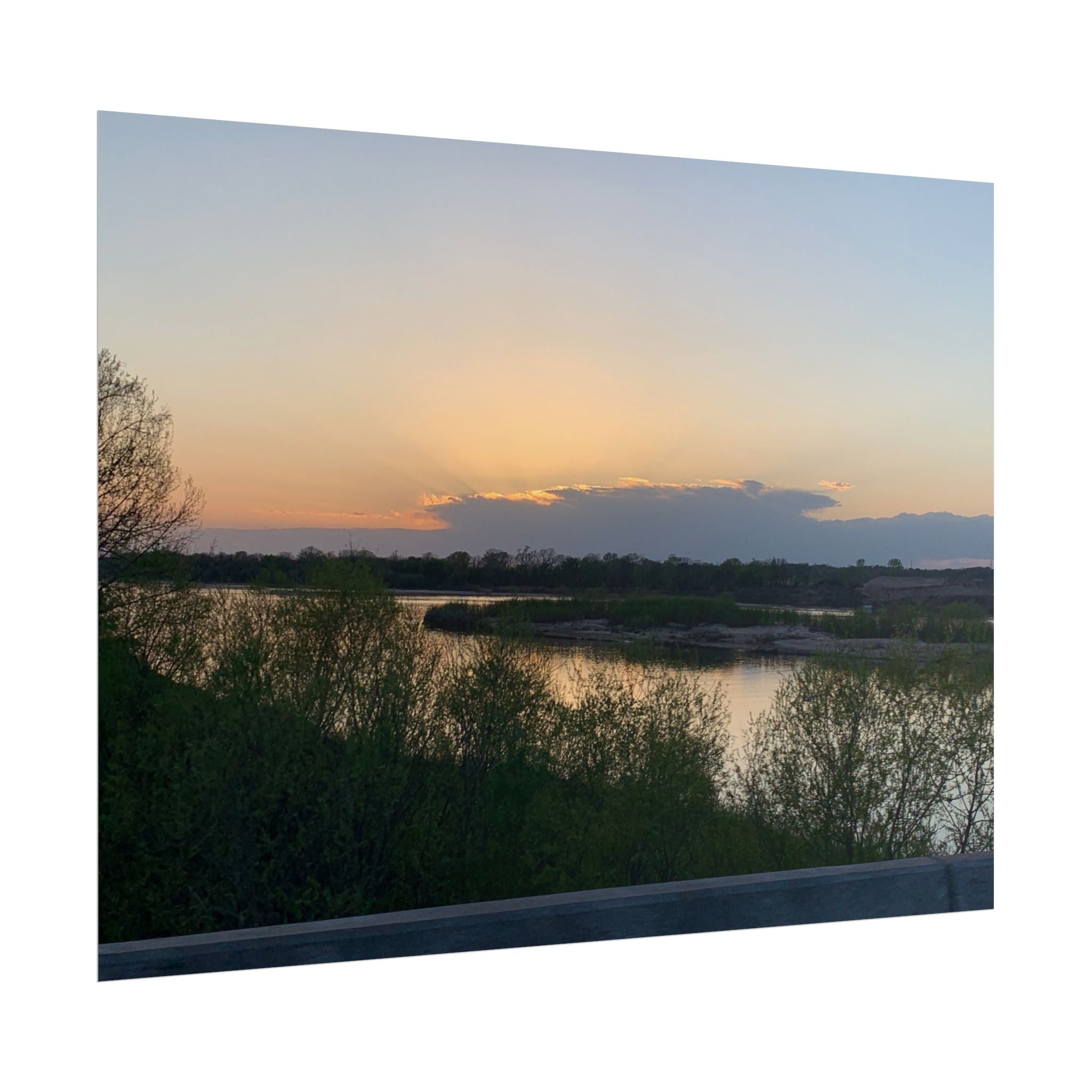 Sunset River Landscape Poster — Rolled Nature Wall Art