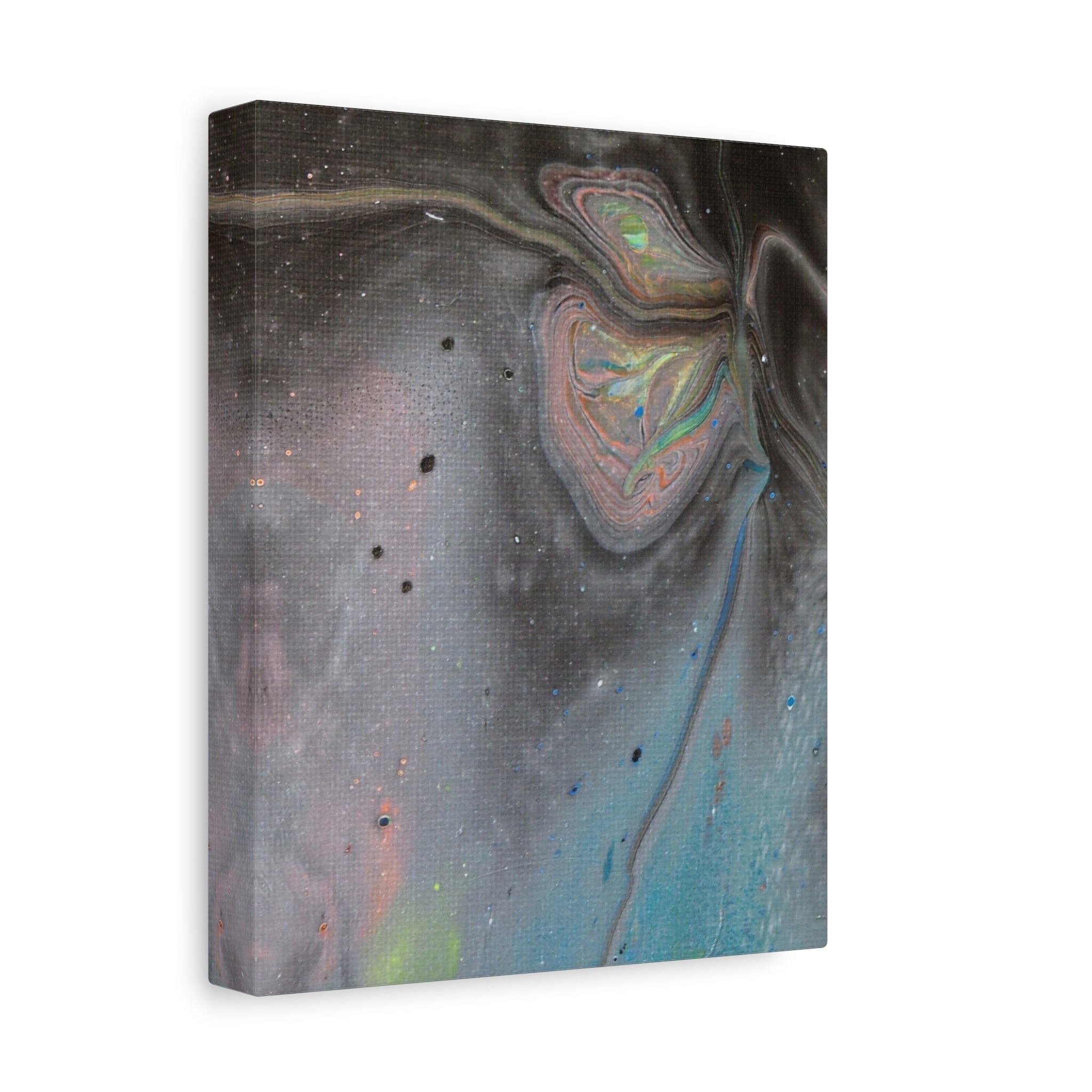 Abstract Fluid Art Canvas Print — Iridescent Galaxy Matte Stretched 1.25"