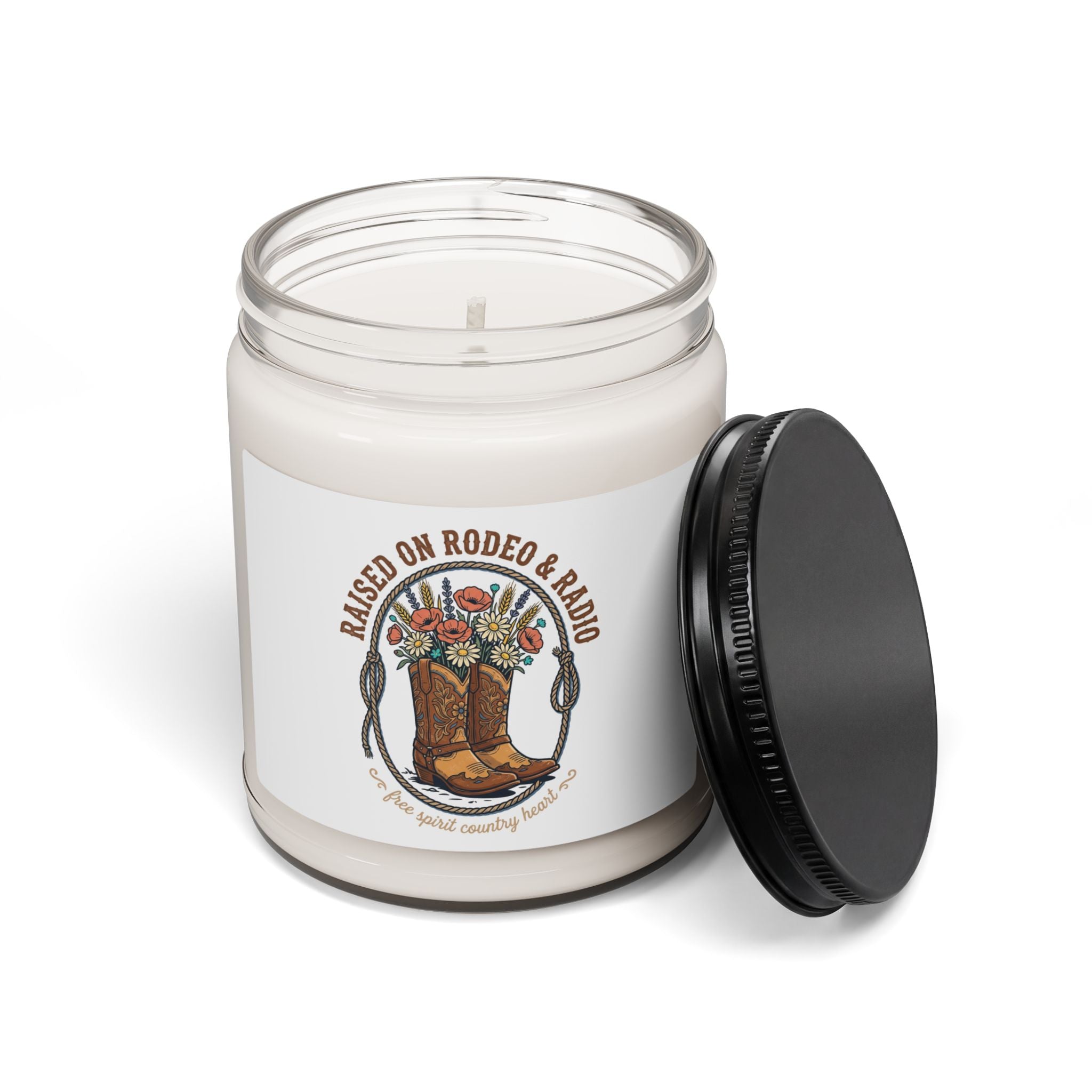 Raised on Rodeo Candle | Western Rustic, Cowgirl Ranch Soy Candle