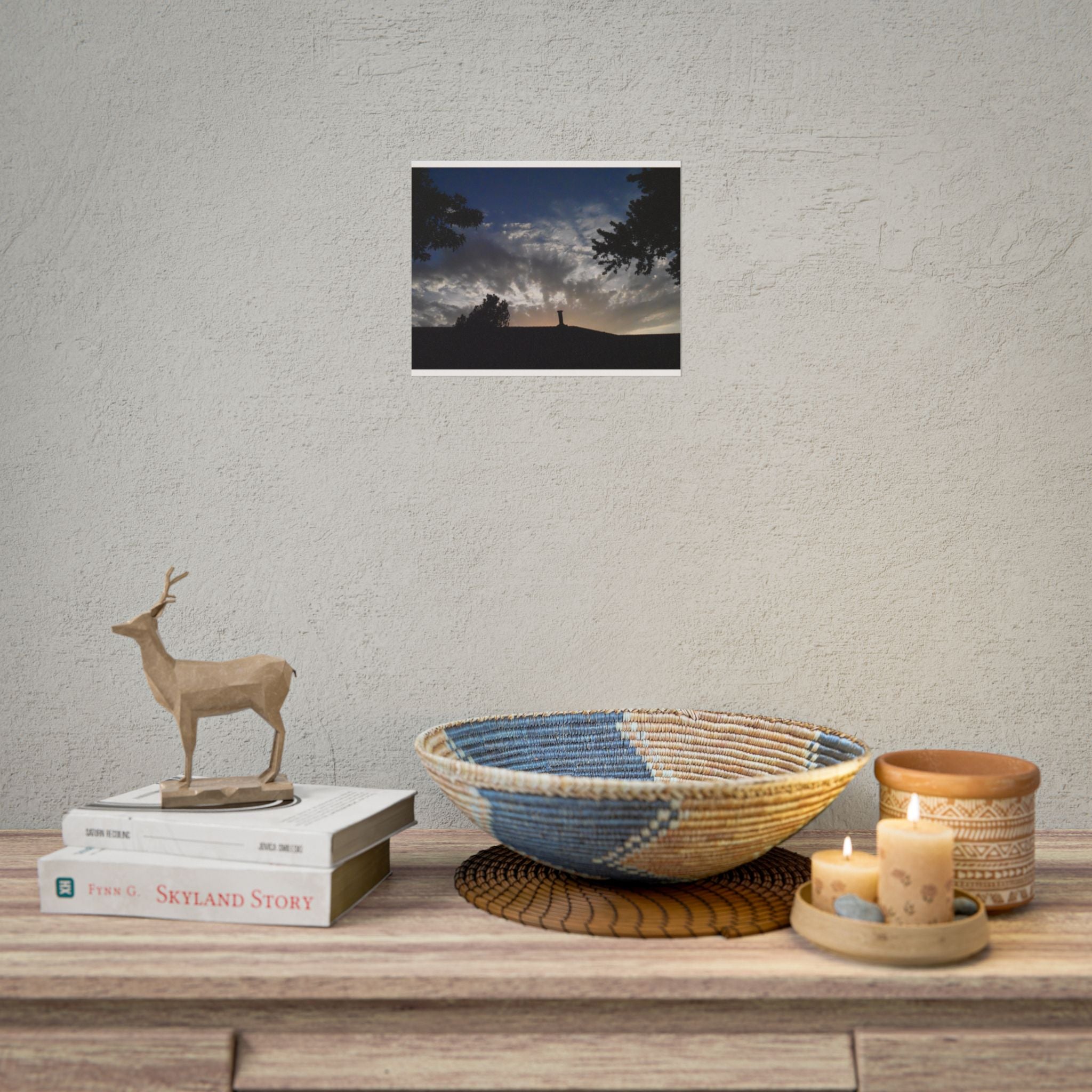 Sunset Silhouette Poster — Dramatic Cloudscape Wall Art