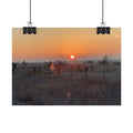 Sunrise Prairie Rolled Poster — Rustic Landscape Wall Art