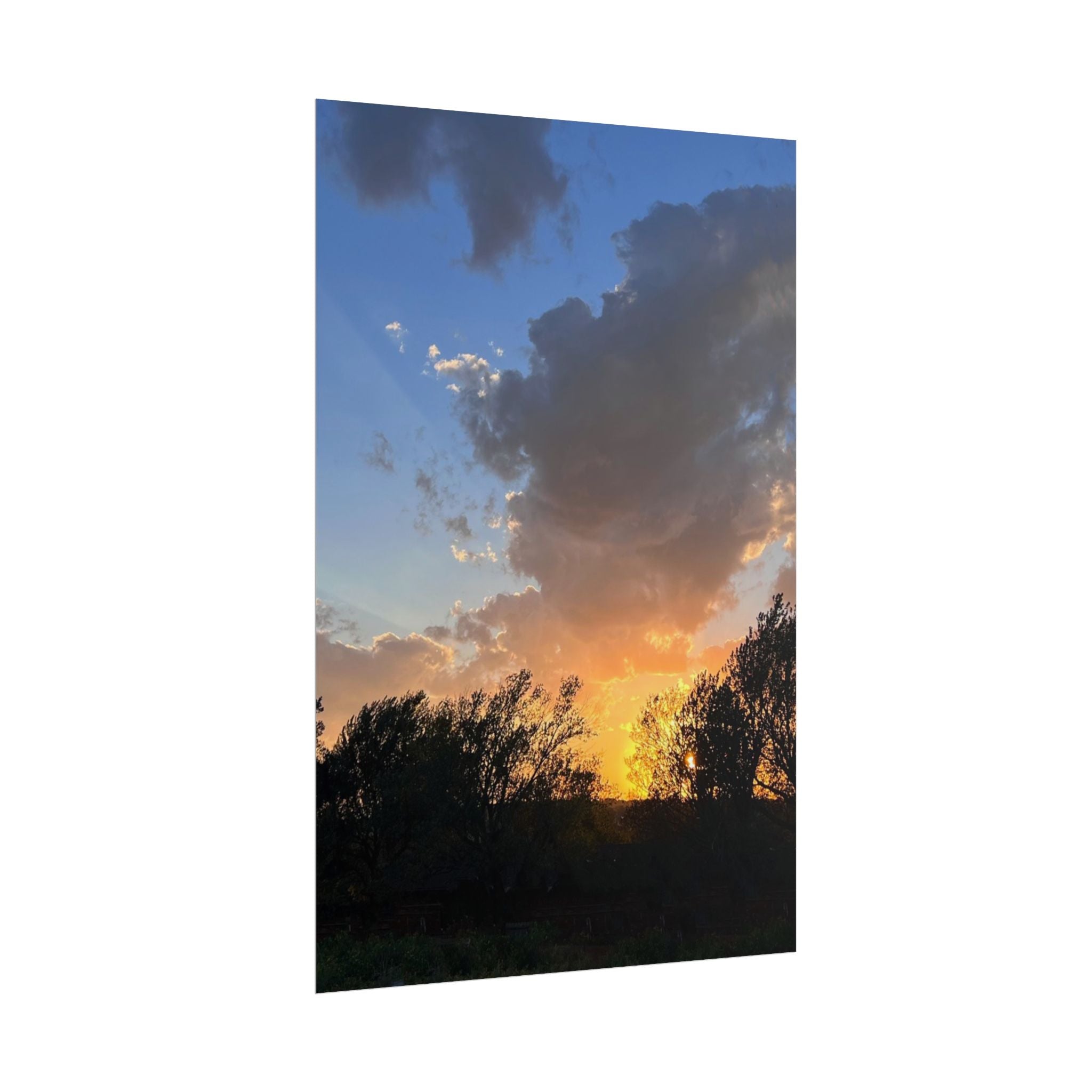 Sunset Sky Photo Poster — Golden Hour Landscape Rolled Poster
