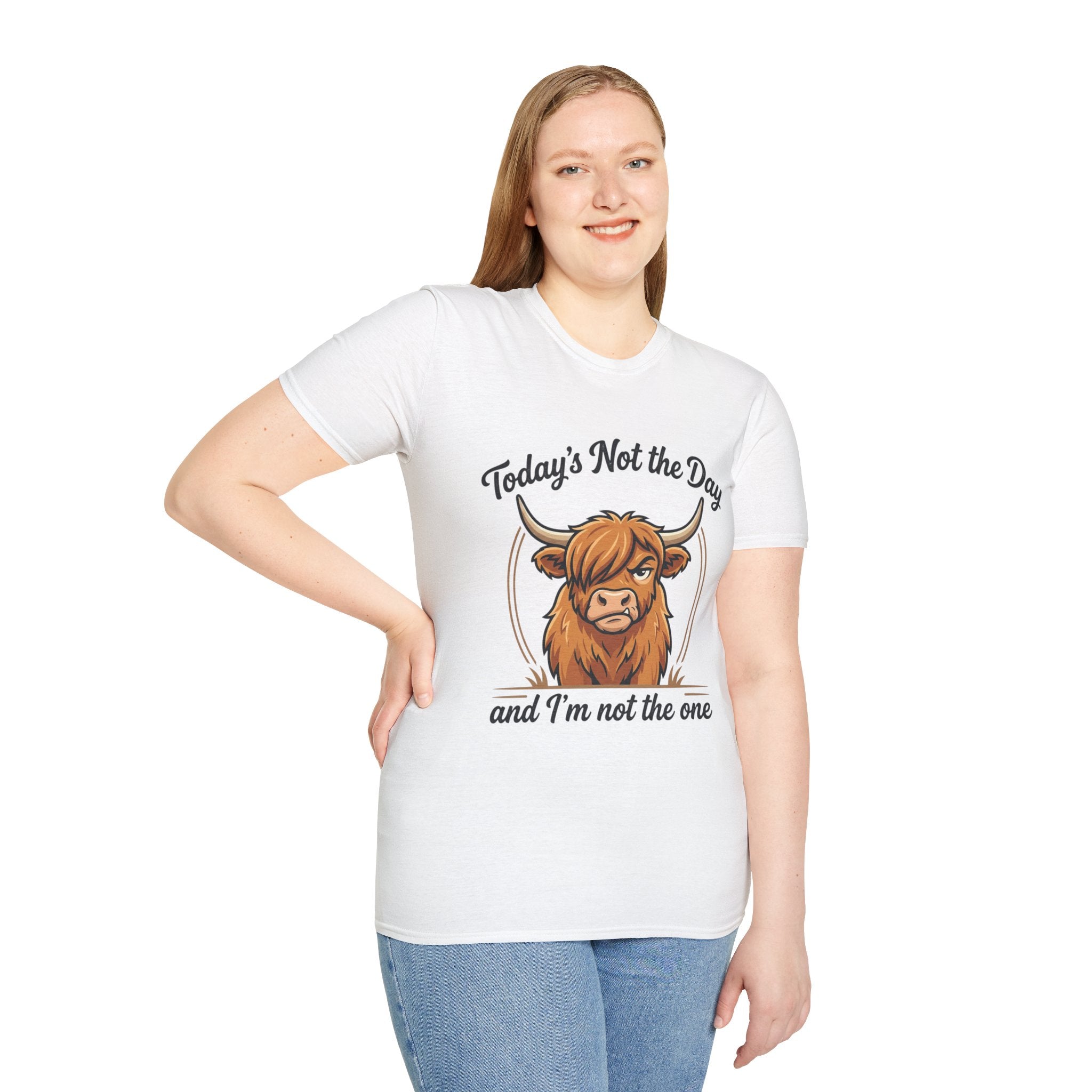 Snarky Highland Cow T-Shirt — 'Gets the Point Across' Graphic Tee