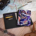 Marbled Abstract Passport Cover – Purple Swirl Travel Wallet