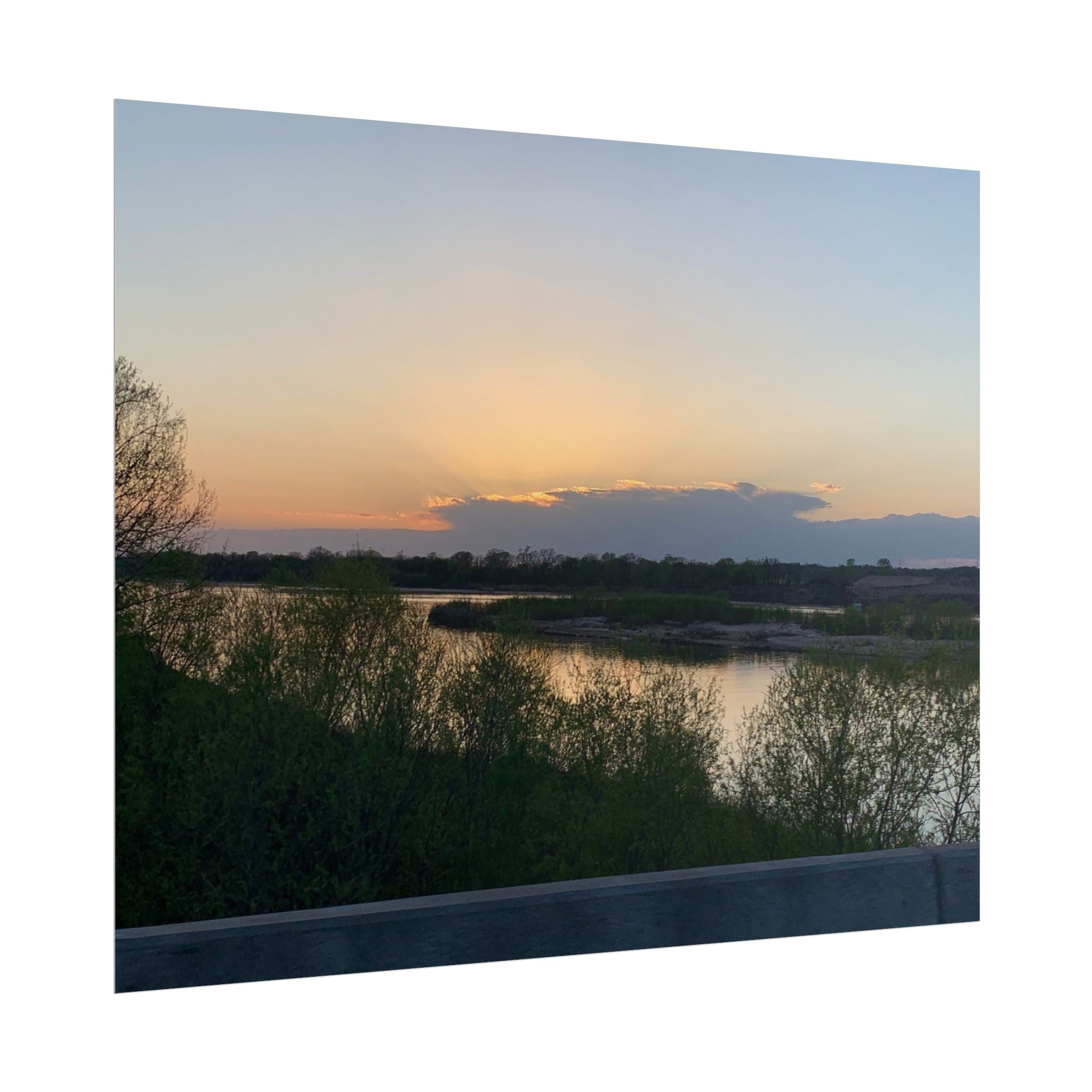 Sunset River Landscape Poster — Rolled Nature Wall Art