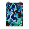 Abstract Ocean Swirl Rolled Poster — Blue & Teal Fluid Art Wall Print