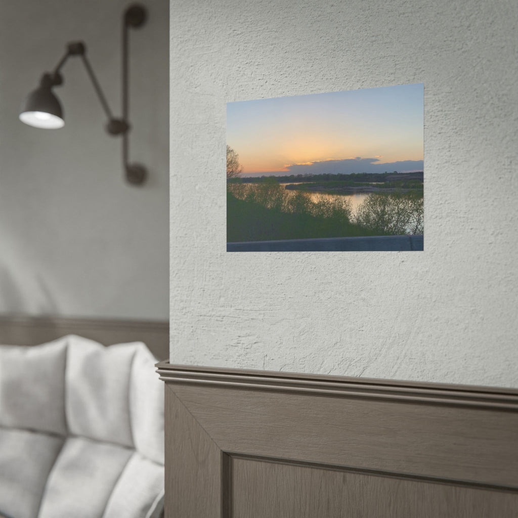 Sunset River Landscape Poster — Rolled Nature Wall Art