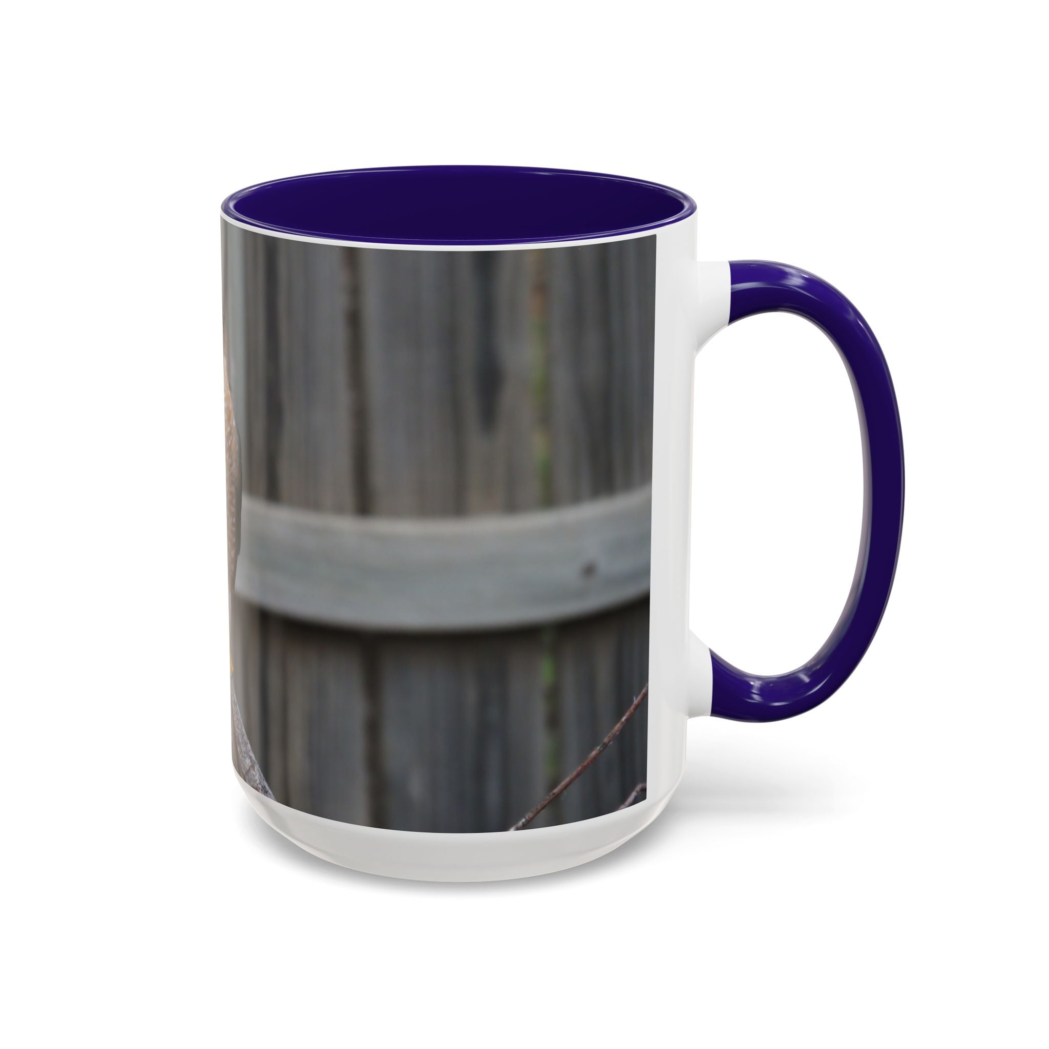 Hawk Photo Mug (11oz/15oz) — Wildlife Coffee Cup with Sharp-Shinned Hawk Image