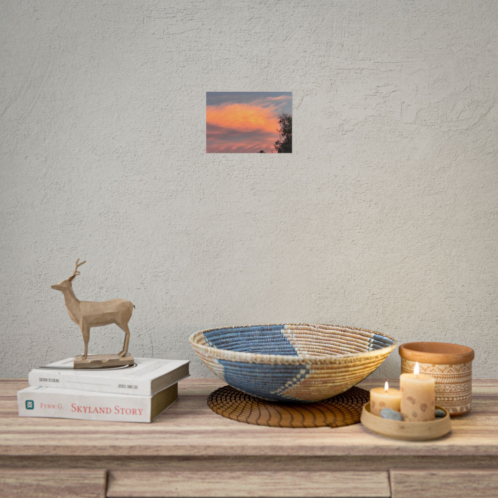 Sunset Cloudscape Poster — Pink Orange Sky Photography Print