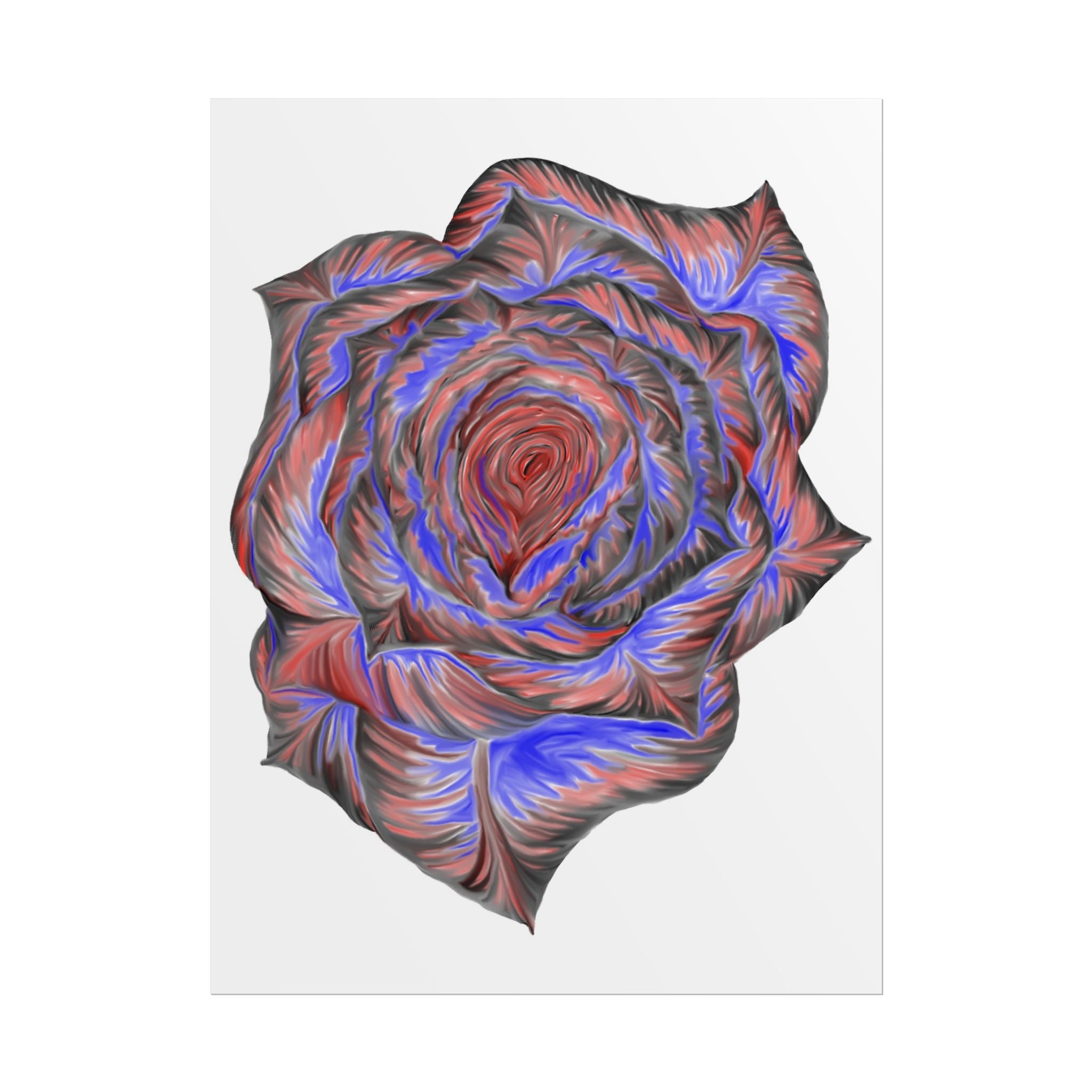 Abstract Rose Art Poster — Colorful Swirl Floral Wall Print