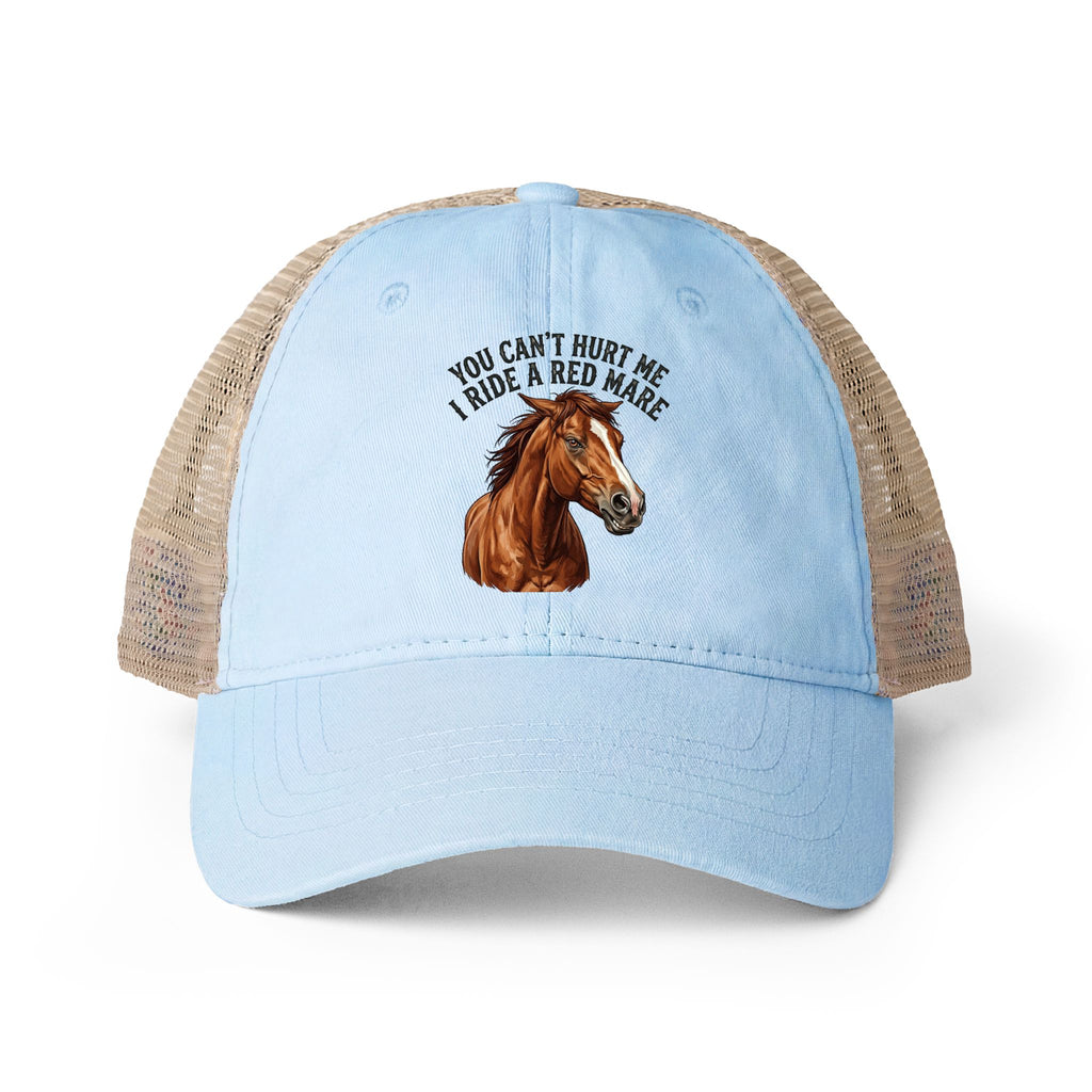Women's Washed Mesh-Back Cap Red mare