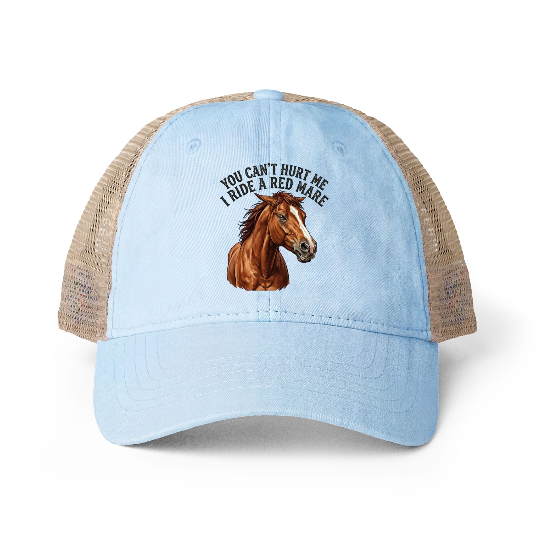 Women's Washed Mesh-Back Cap Red mare