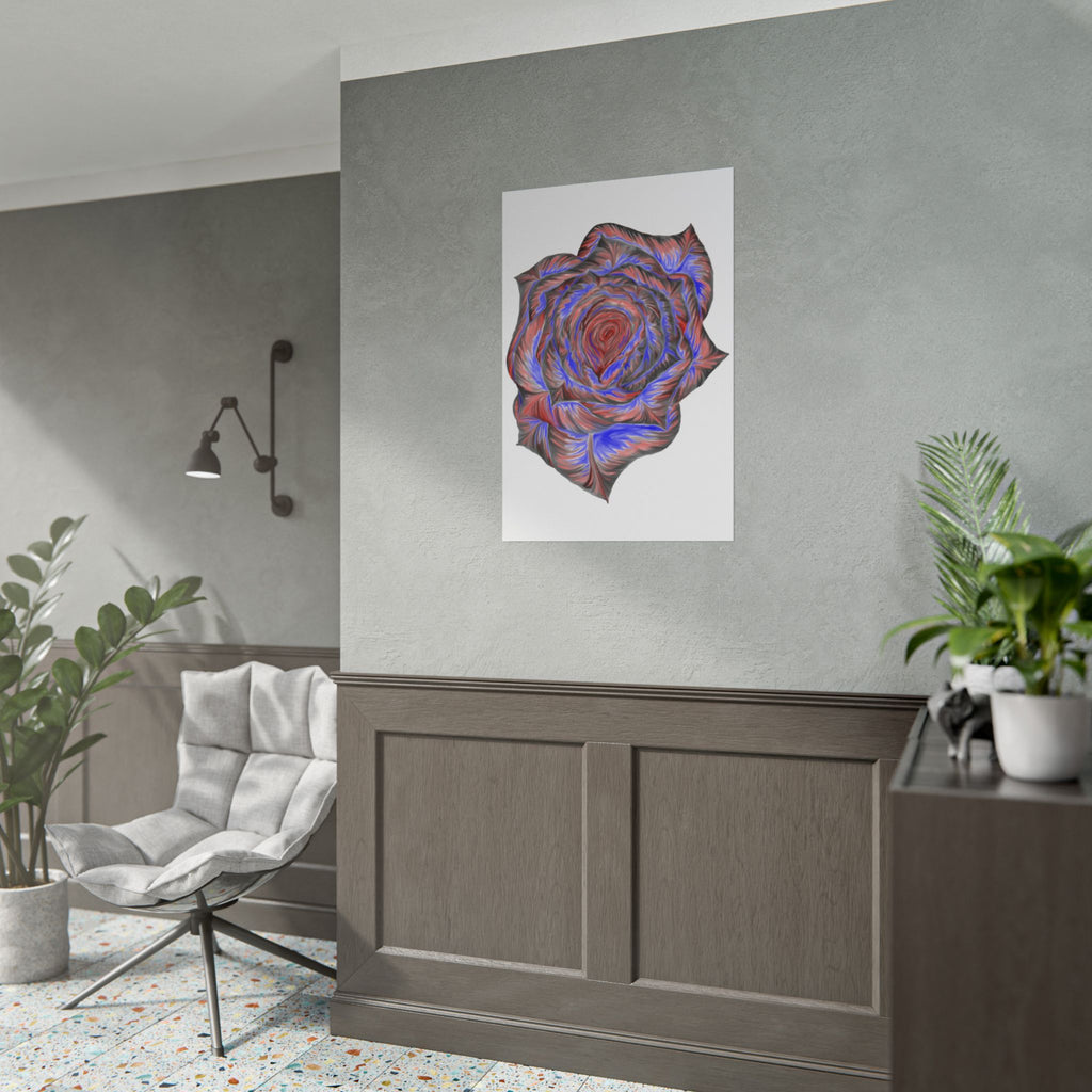 Abstract Rose Art Poster — Colorful Swirl Floral Wall Print