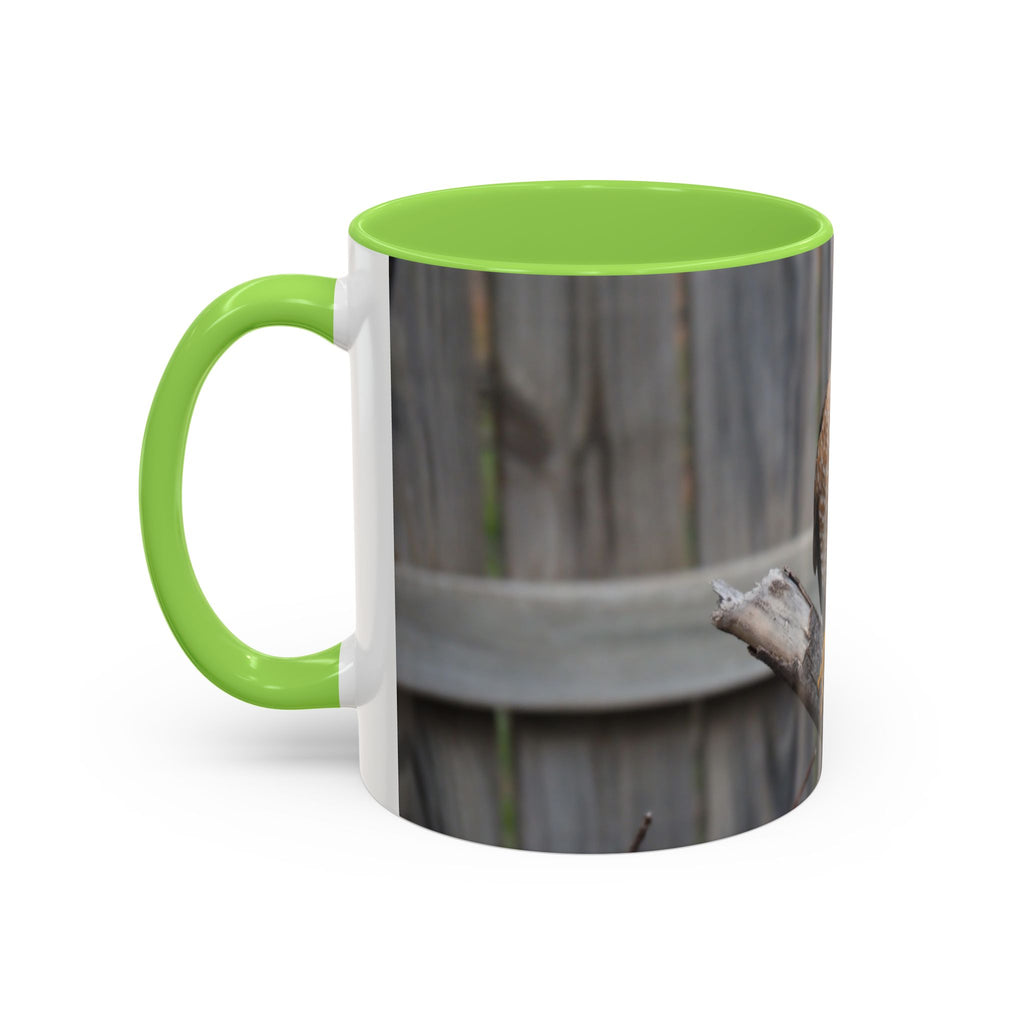 Hawk Photo Mug (11oz/15oz) — Wildlife Coffee Cup with Sharp-Shinned Hawk Image