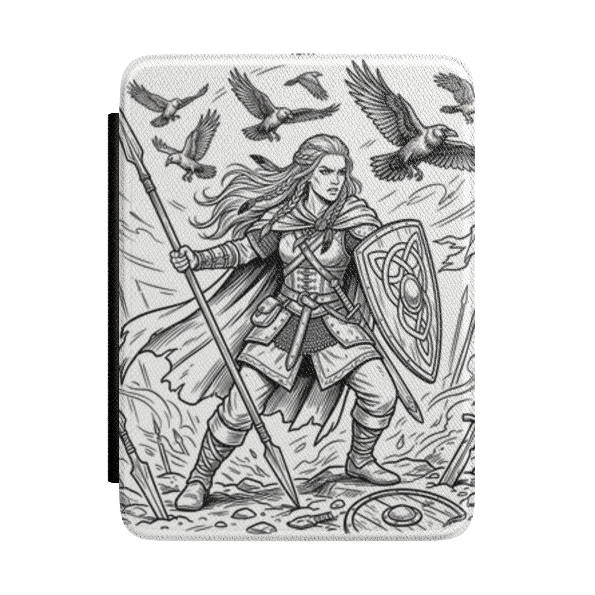 The Morrigan Kindle Case — Celtic Warrior Illustration eReader Cover