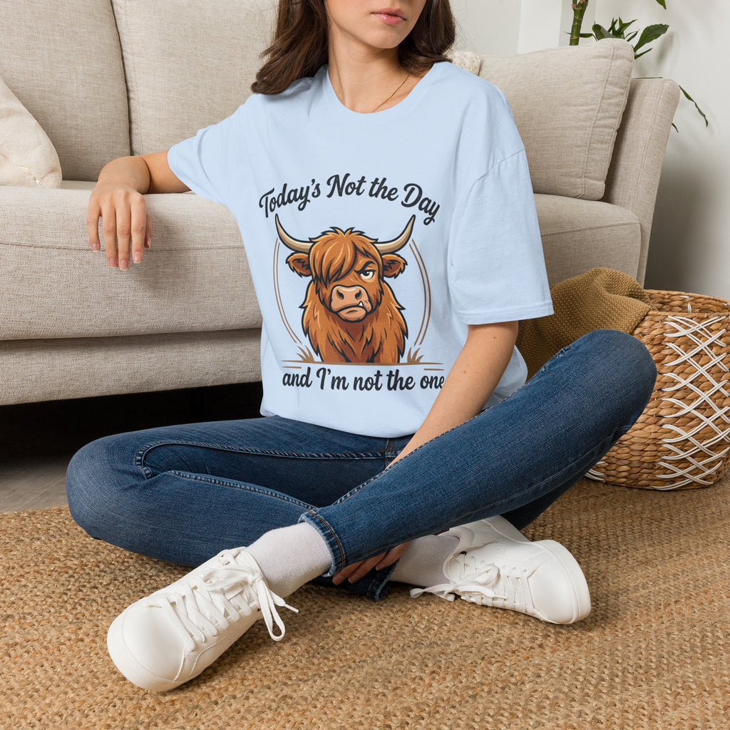 Snarky Highland Cow T-Shirt — 'Gets the Point Across' Graphic Tee