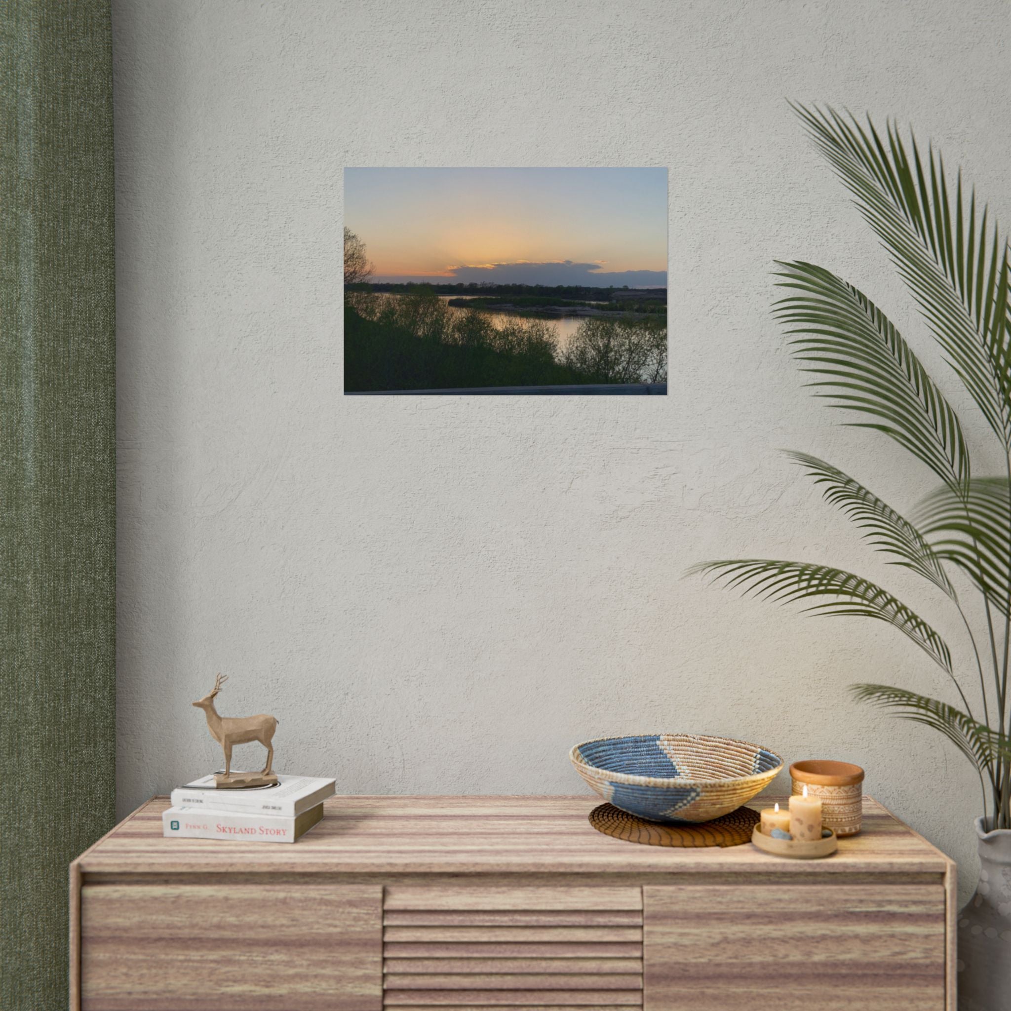 Sunset River Landscape Poster — Rolled Nature Wall Art
