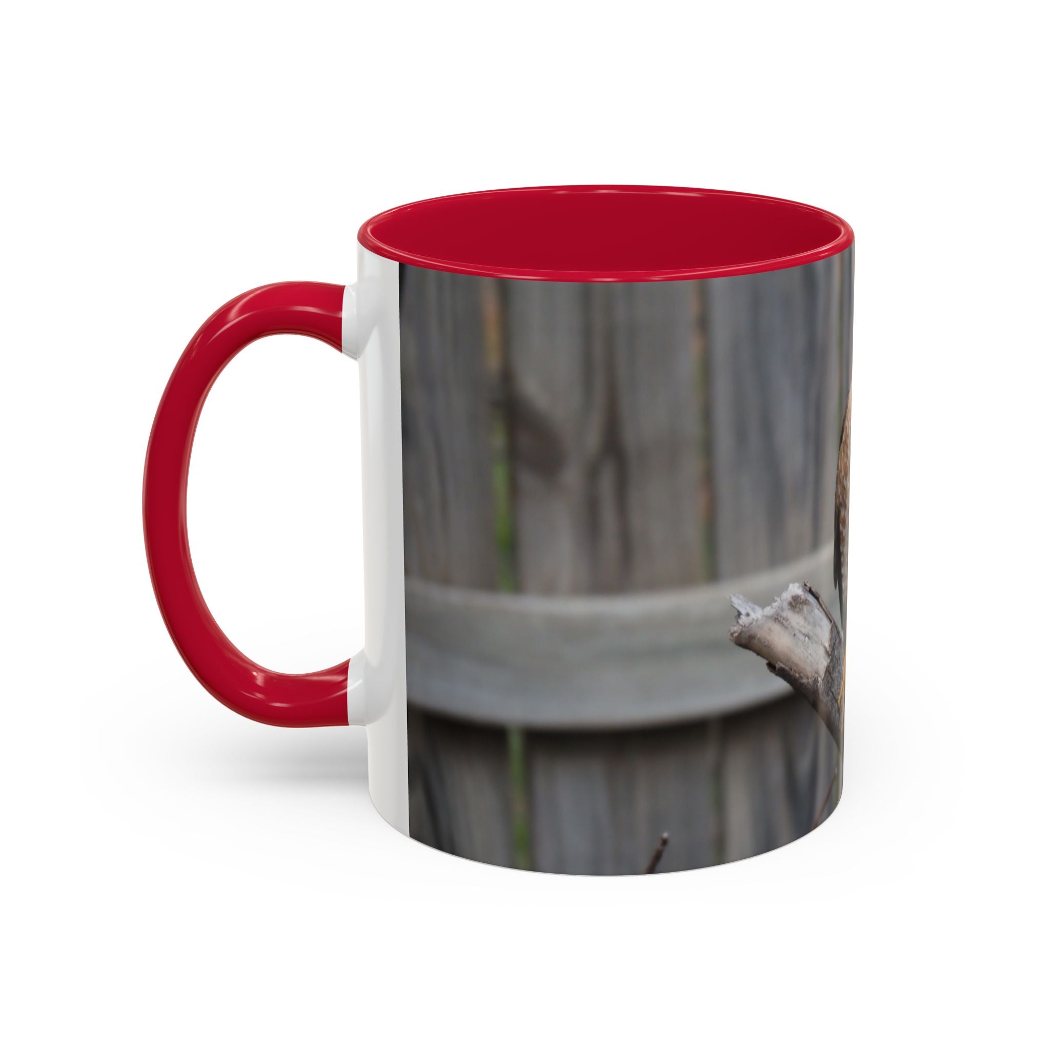 Hawk Photo Mug (11oz/15oz) — Wildlife Coffee Cup with Sharp-Shinned Hawk Image