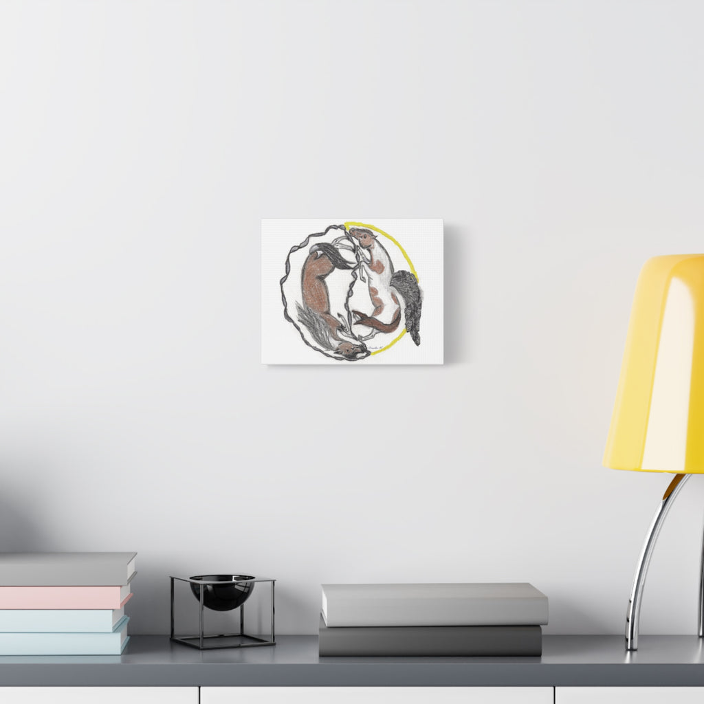 Horse Yin Yang Matte Canvas Wall Art – Stretched 1.25"