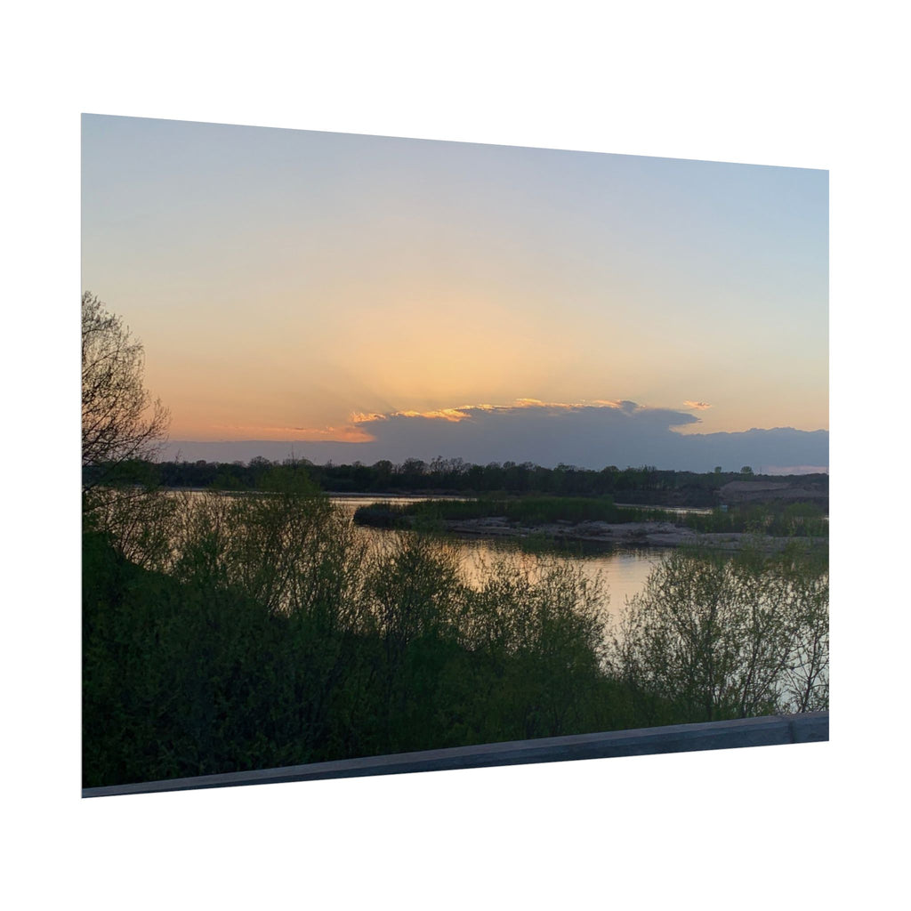 Sunset River Landscape Poster — Rolled Nature Wall Art