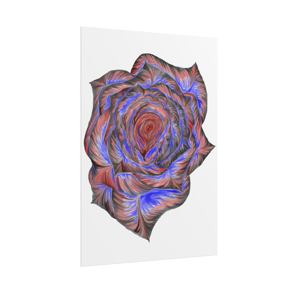 Abstract Rose Art Poster — Colorful Swirl Floral Wall Print