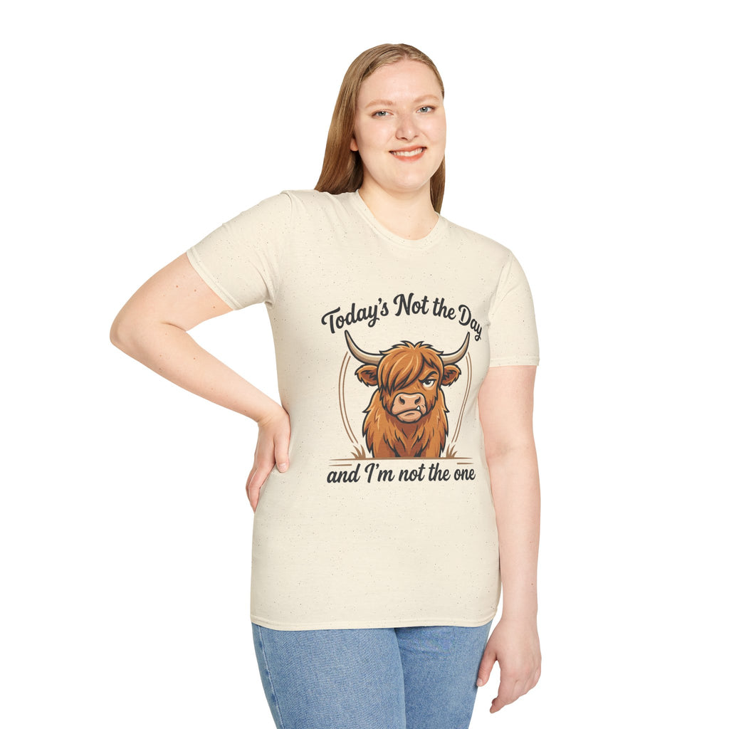 Snarky Highland Cow T-Shirt — 'Gets the Point Across' Graphic Tee