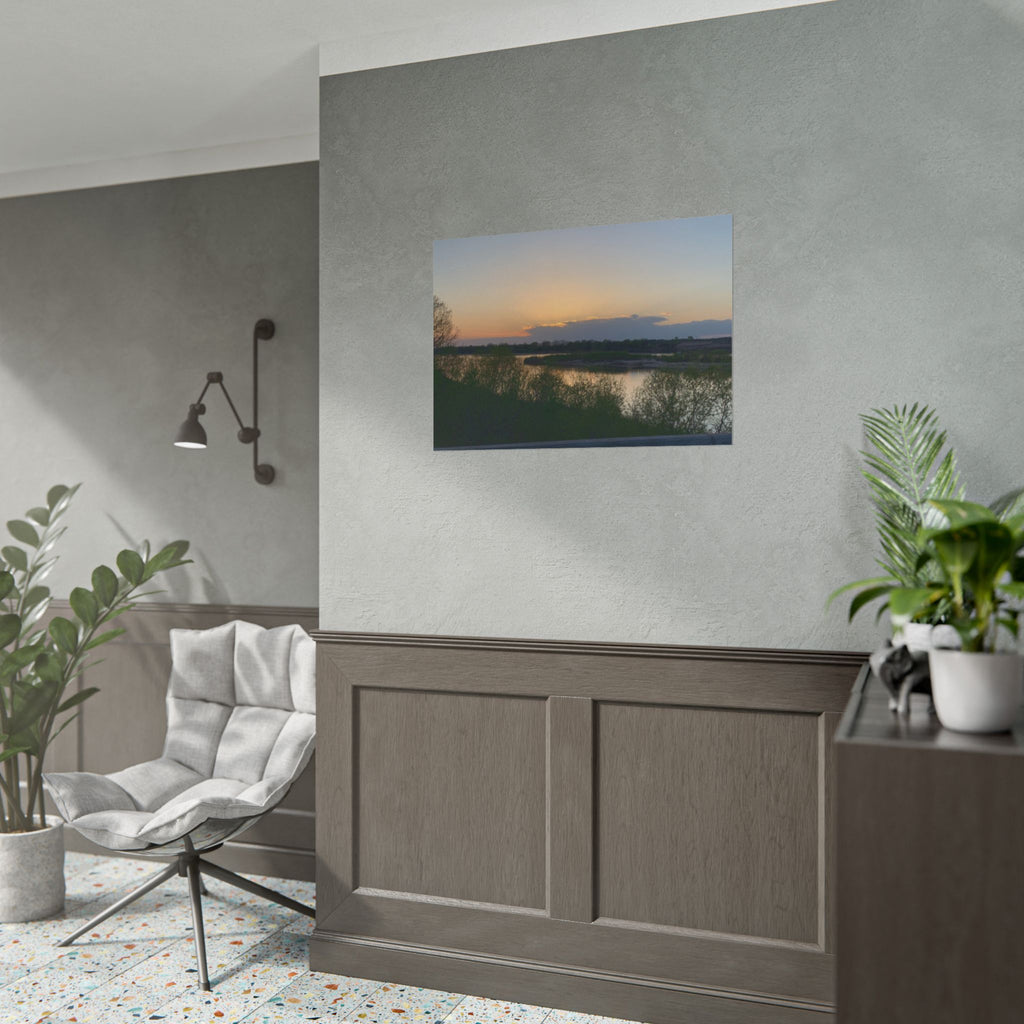 Sunset River Landscape Poster — Rolled Nature Wall Art