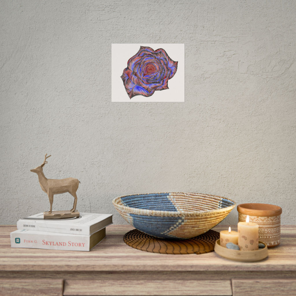 Abstract Rose Art Poster — Colorful Swirl Floral Wall Print