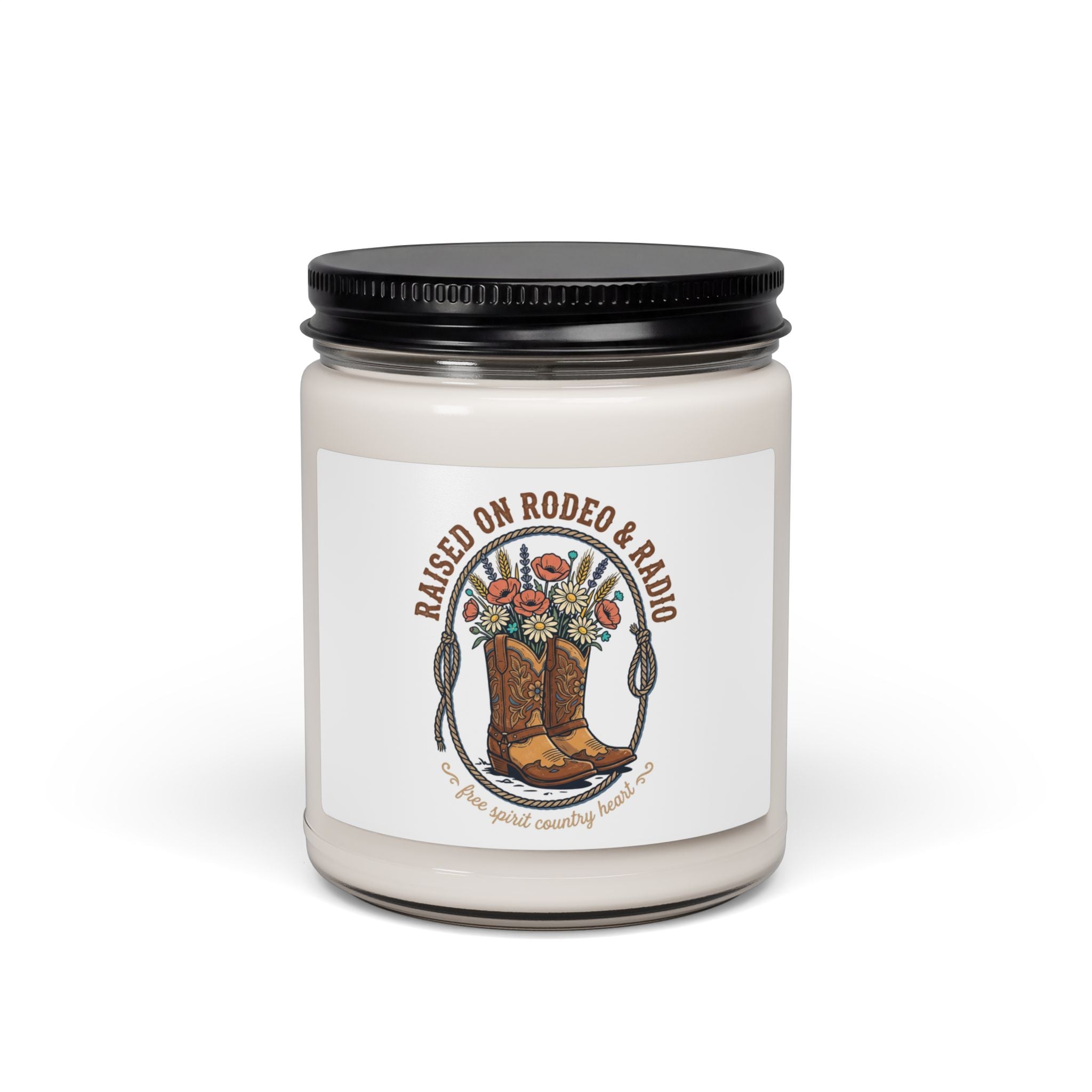 Raised on Rodeo Candle | Western Rustic, Cowgirl Ranch Soy Candle