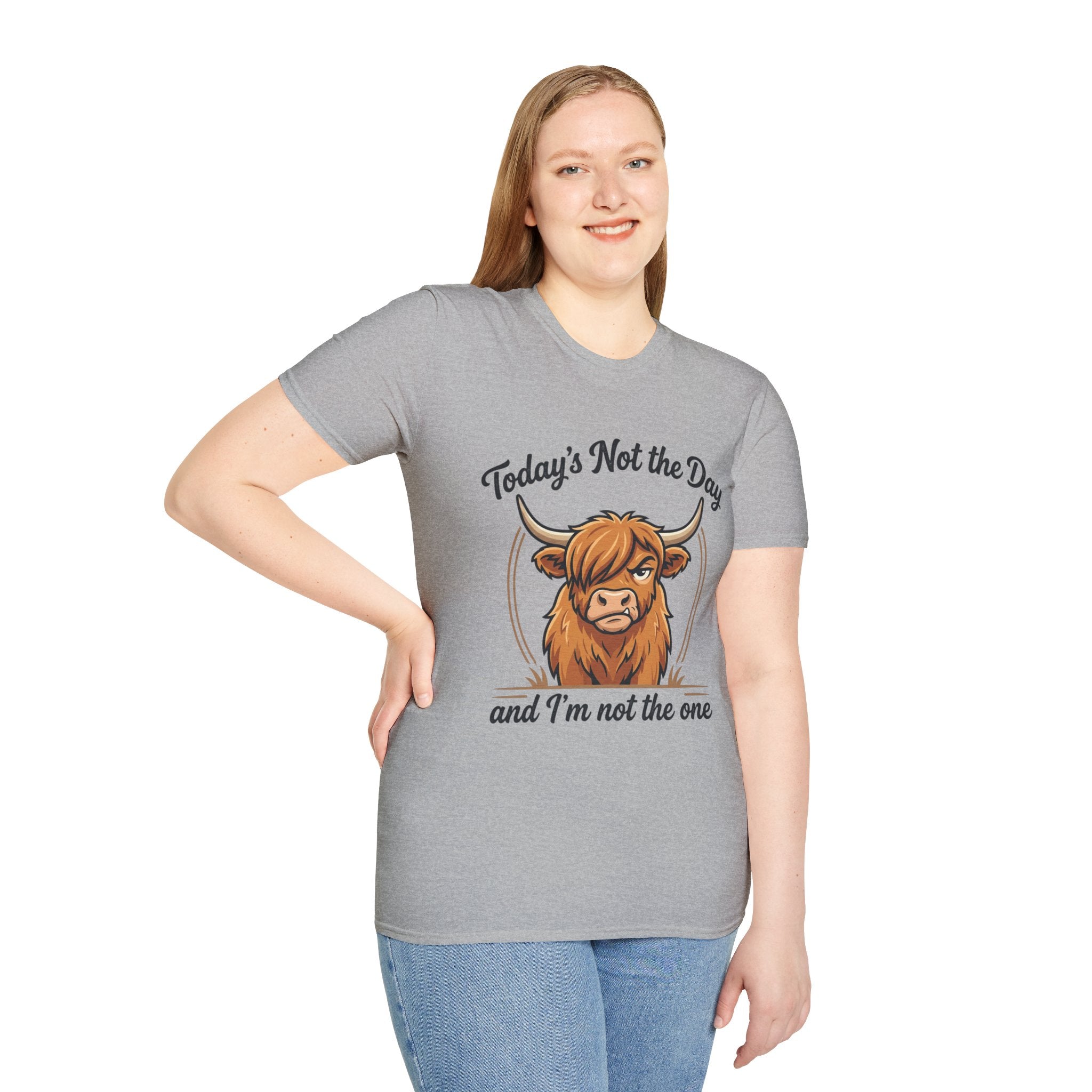 Snarky Highland Cow T-Shirt — 'Gets the Point Across' Graphic Tee