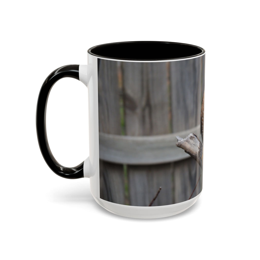 Hawk Photo Mug (11oz/15oz) — Wildlife Coffee Cup with Sharp-Shinned Hawk Image