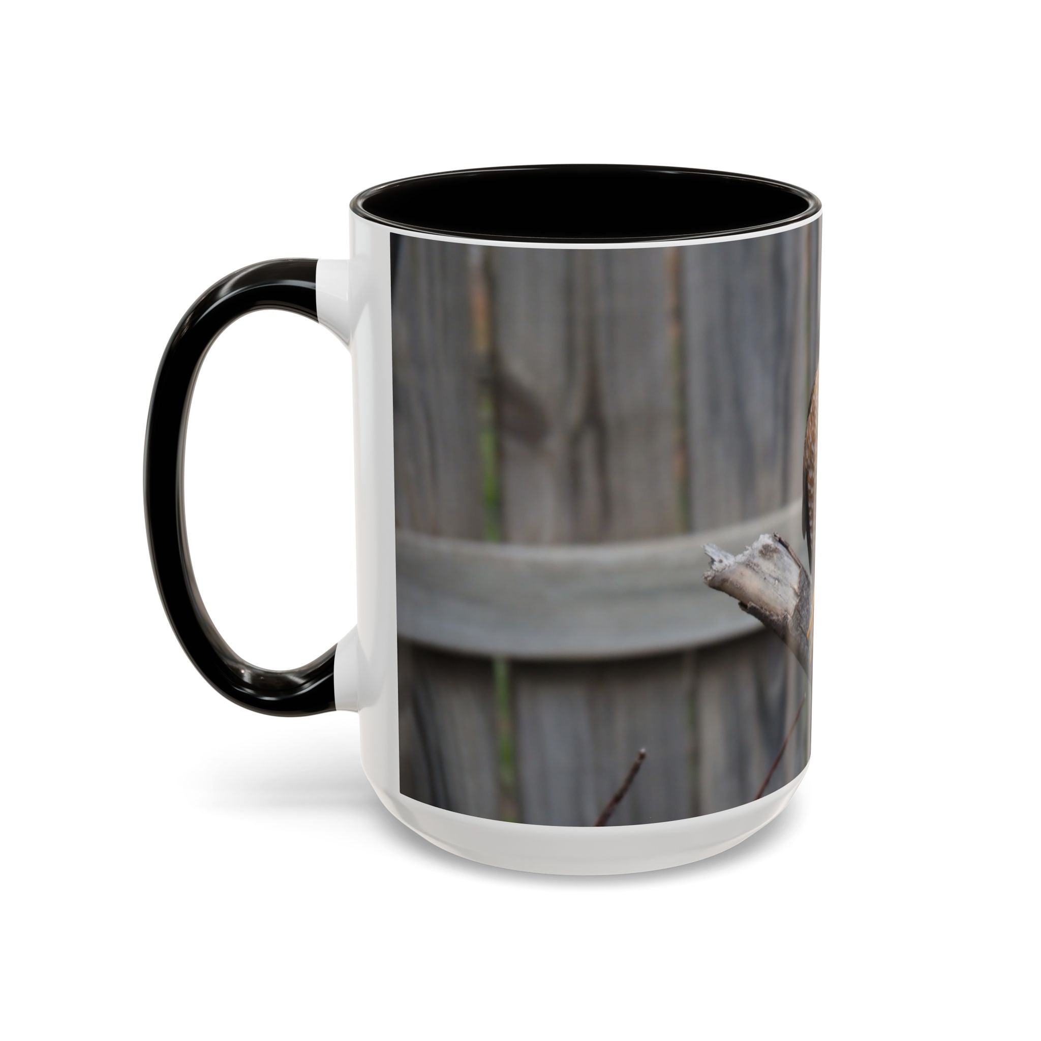 Hawk Photo Mug (11oz/15oz) — Wildlife Coffee Cup with Sharp-Shinned Hawk Image