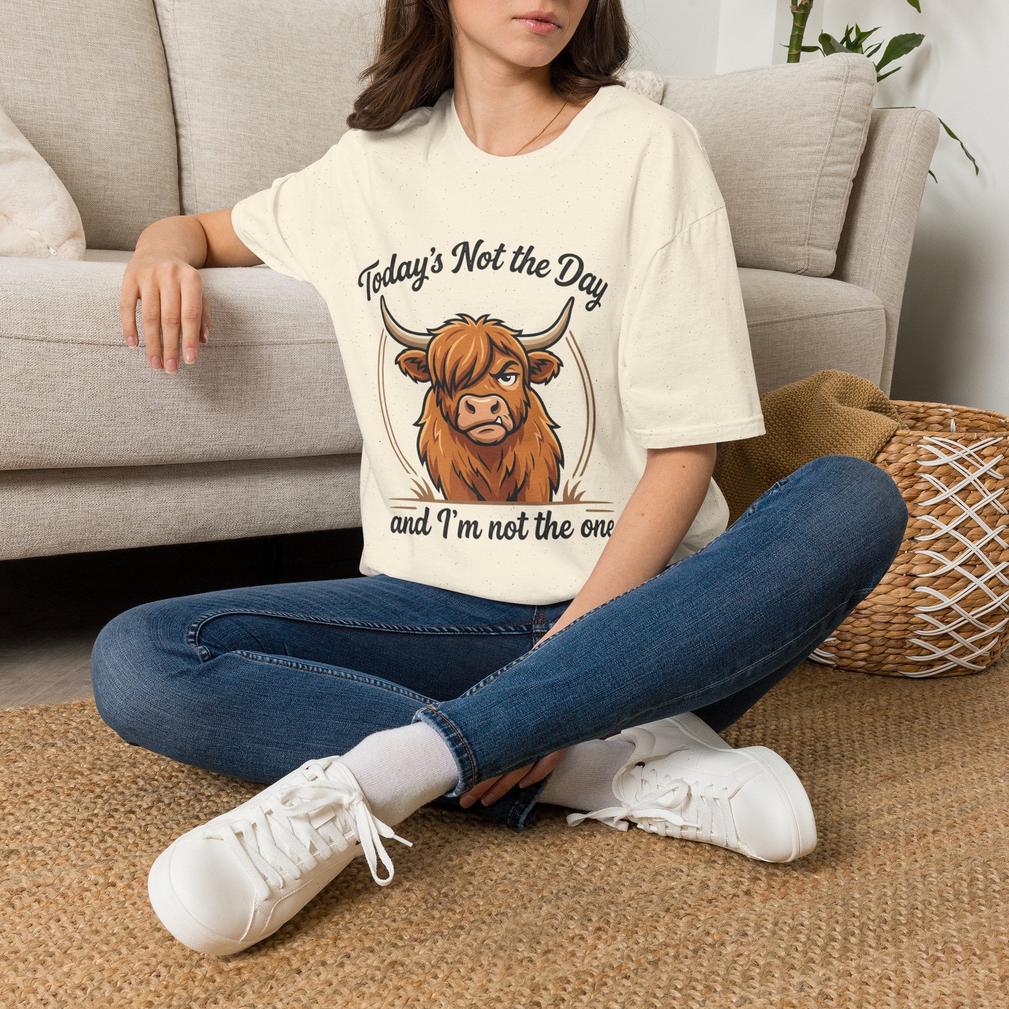 Snarky Highland Cow T-Shirt — 'Gets the Point Across' Graphic Tee