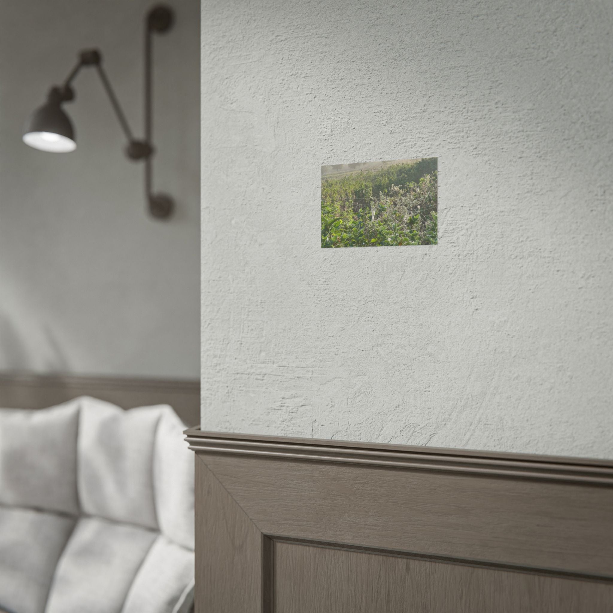 Morning Meadow Rolled Poster — Misty Wildflower Landscape Wall Art