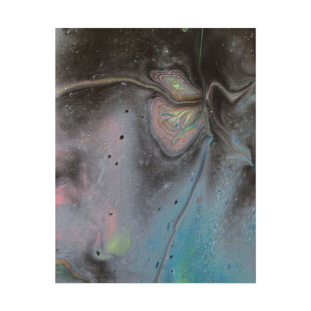 Abstract Galaxy Poster — Iridescent Fluid Art Rolled Poster