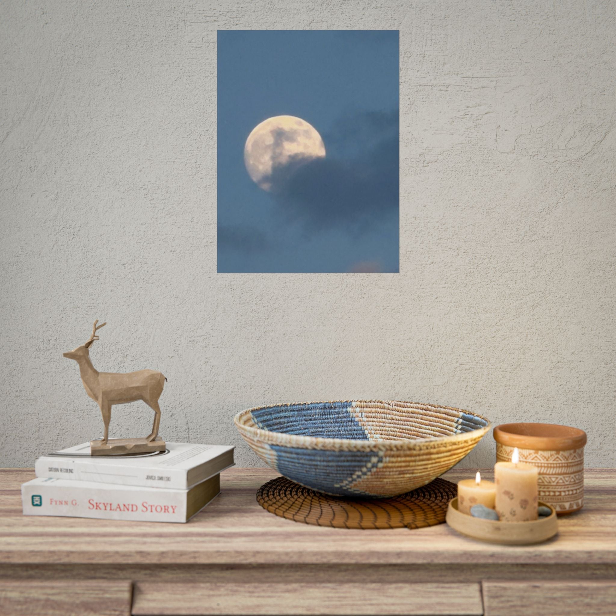 Lunar Cloud Poster - Moon Photography Wall Art (Rolled Poster)