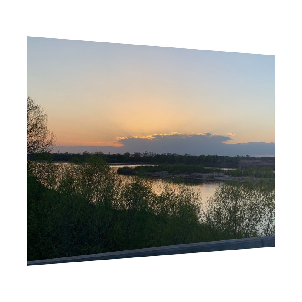 Sunset River Landscape Poster — Rolled Nature Wall Art