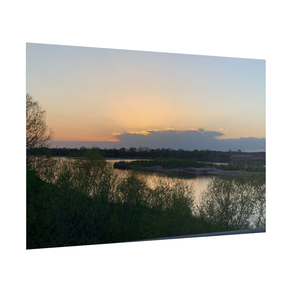 Sunset River Landscape Poster — Rolled Nature Wall Art