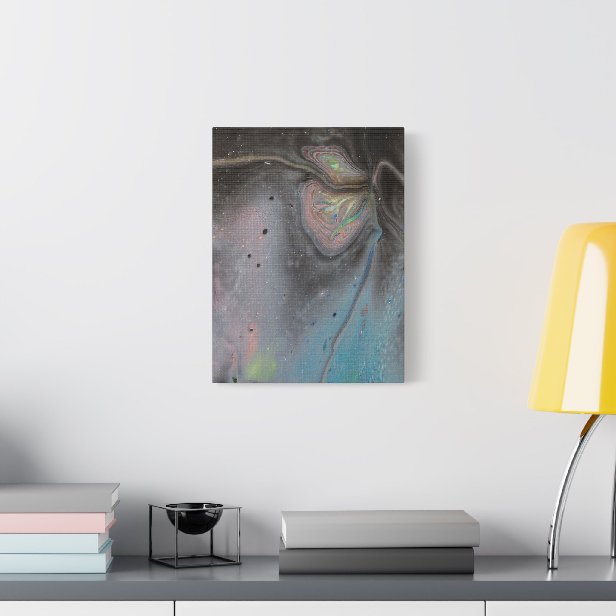 Abstract Fluid Art Canvas Print — Iridescent Galaxy Matte Stretched 1.25"