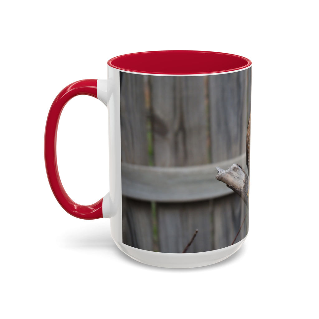 Hawk Photo Mug (11oz/15oz) — Wildlife Coffee Cup with Sharp-Shinned Hawk Image