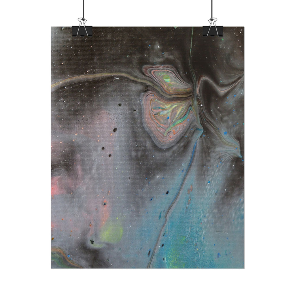 Abstract Galaxy Poster — Iridescent Fluid Art Rolled Poster