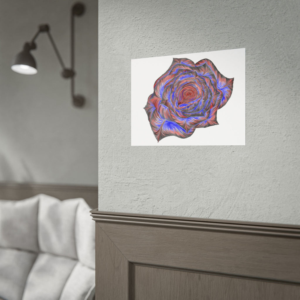 Abstract Rose Art Poster — Colorful Swirl Floral Wall Print