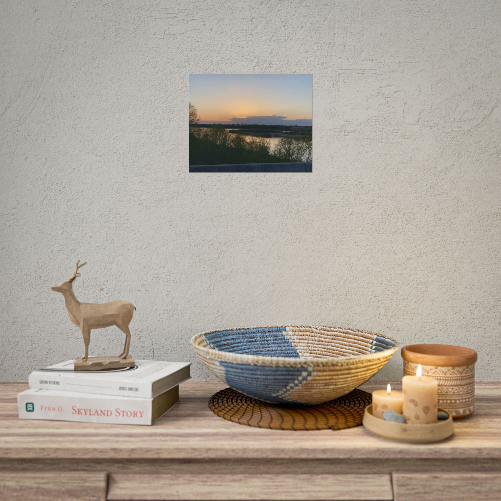 Sunset River Landscape Poster — Rolled Nature Wall Art