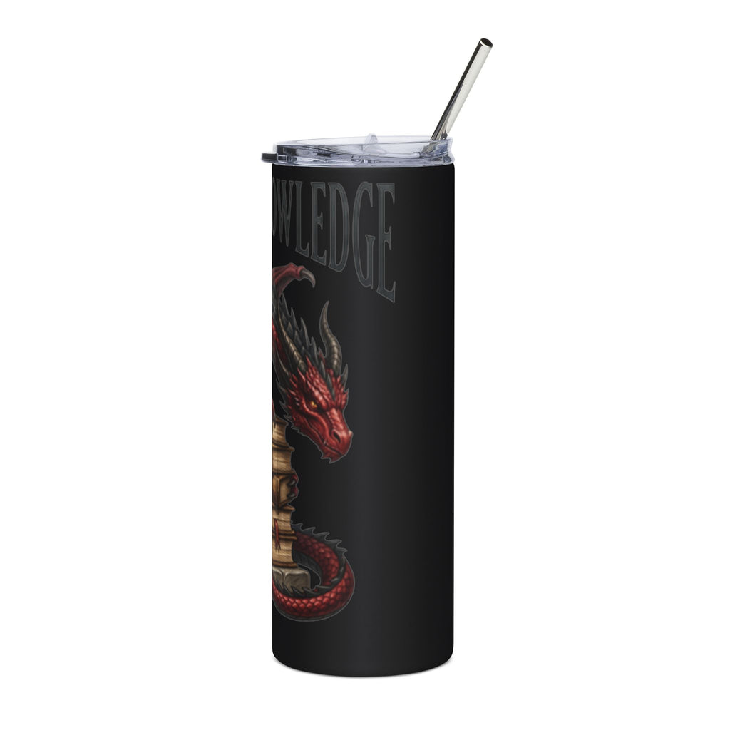 Guardian of Knowledge 20oz Stainless Steel Tumbler — Red Dragon on Books