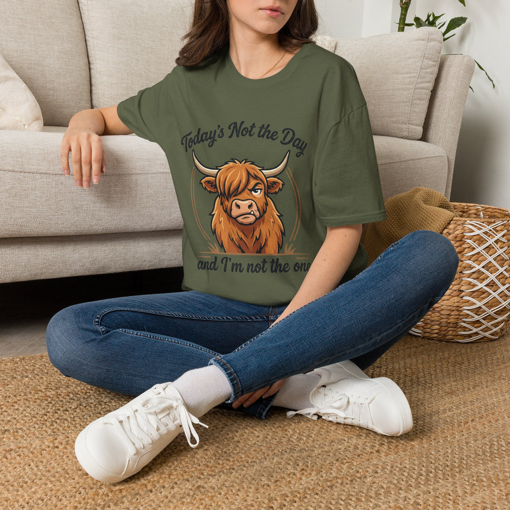 Snarky Highland Cow T-Shirt — 'Gets the Point Across' Graphic Tee