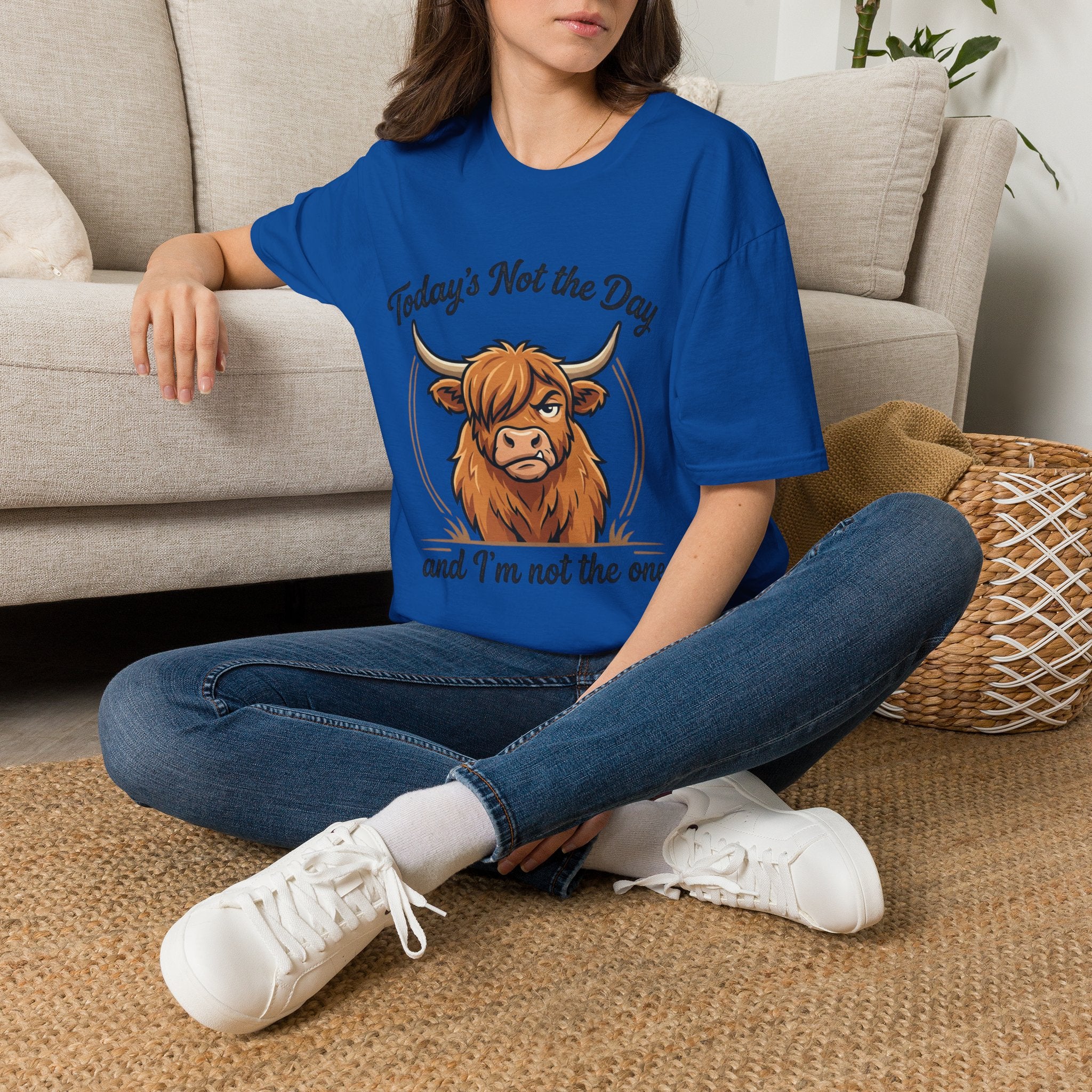 Snarky Highland Cow T-Shirt — 'Gets the Point Across' Graphic Tee