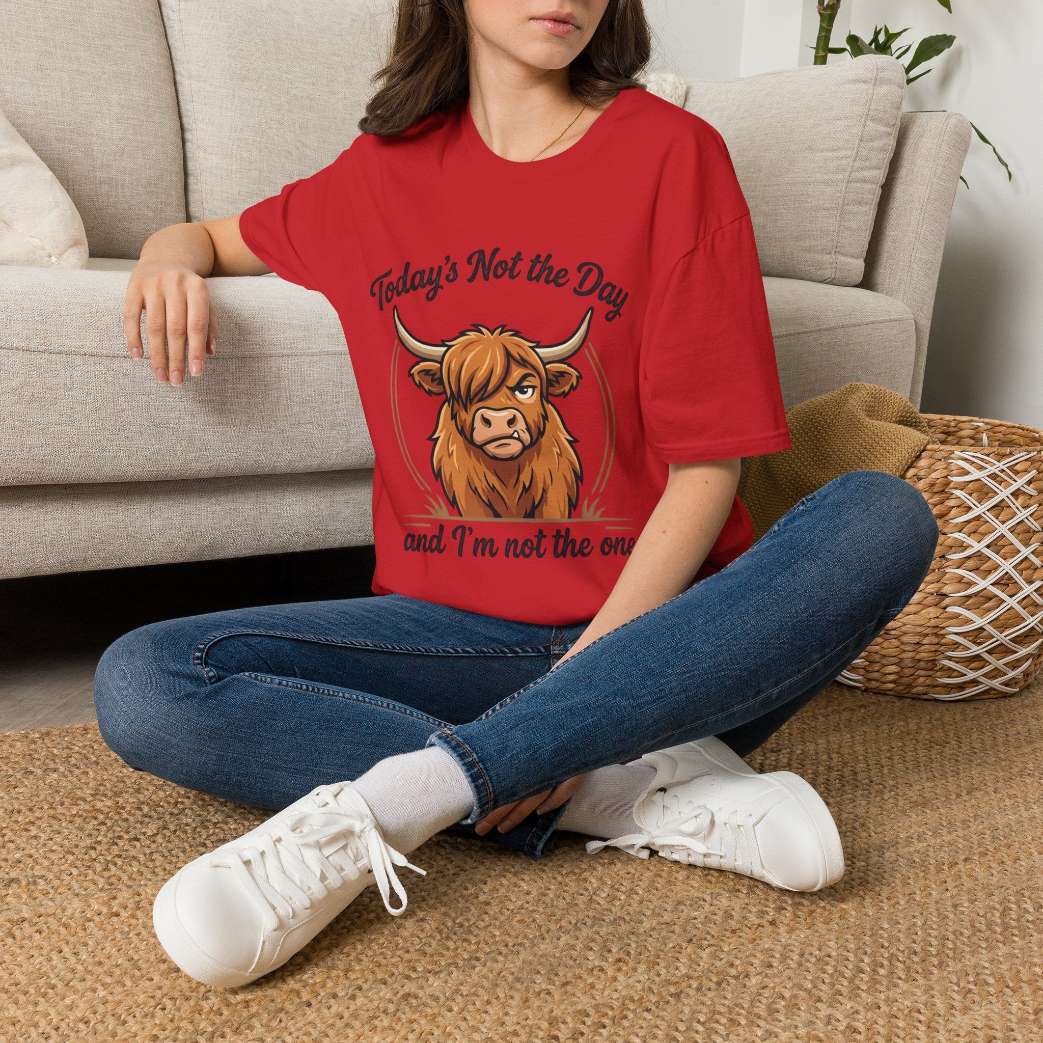 Snarky Highland Cow T-Shirt — 'Gets the Point Across' Graphic Tee