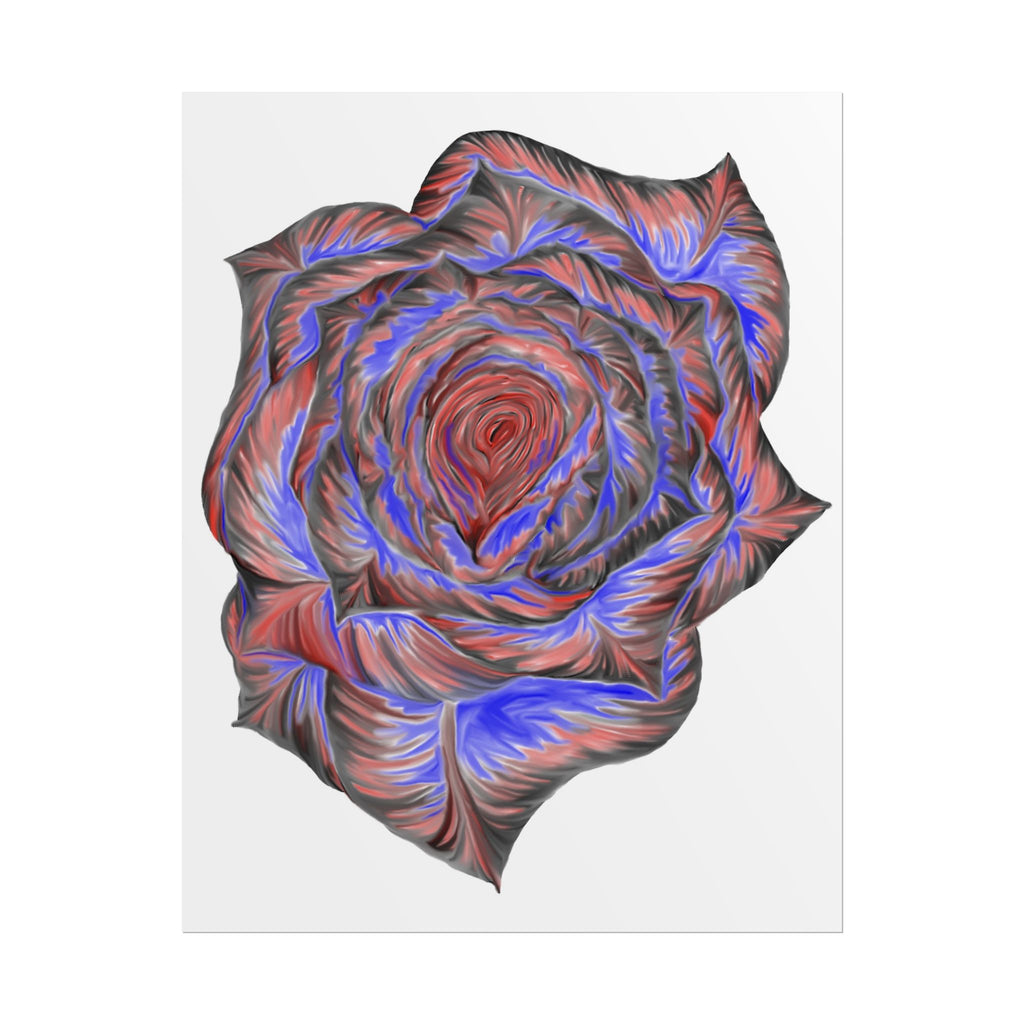 Abstract Rose Art Poster — Colorful Swirl Floral Wall Print