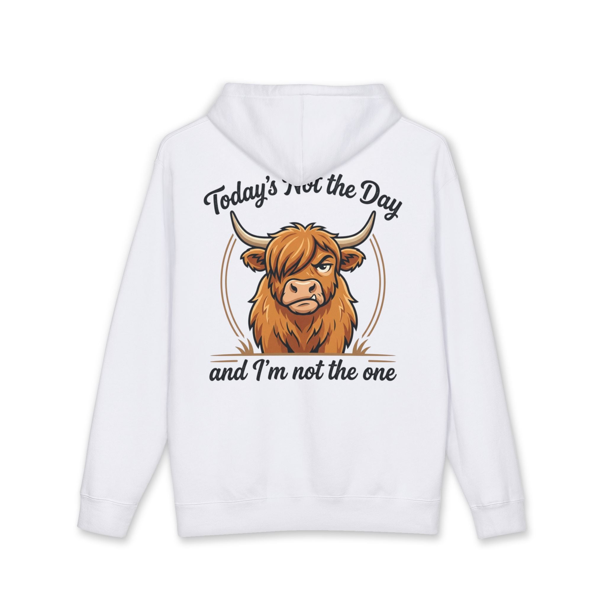 Hoodie — "Today's Not the Day" Highland Cow Graphic Hoodie